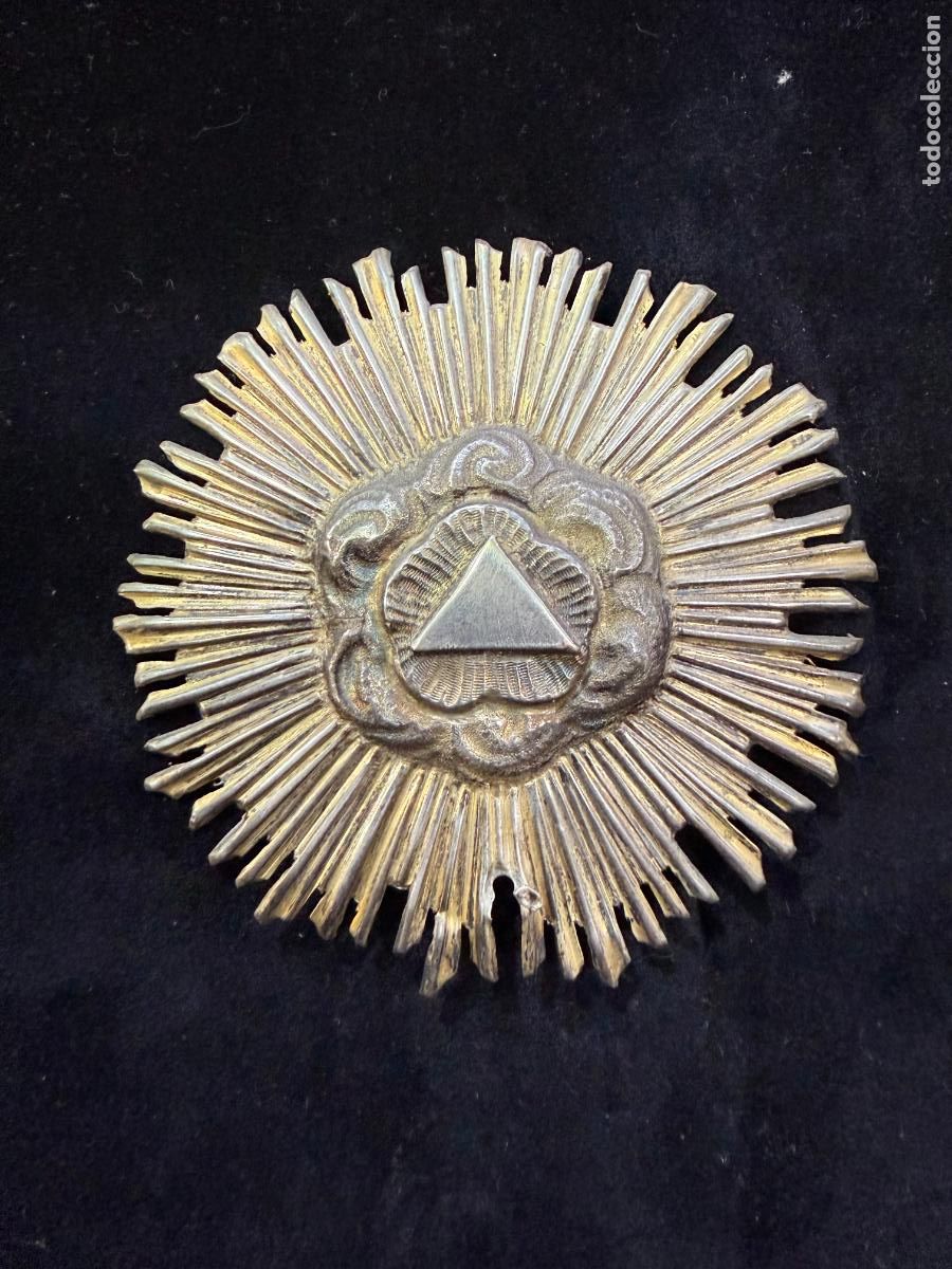 Antig&uuml;edades: ANTIGUO RESPLANDOR PLATA DE LEY PARA IMAGEN RELIGIOSA - MEDIDA 8,5 CM