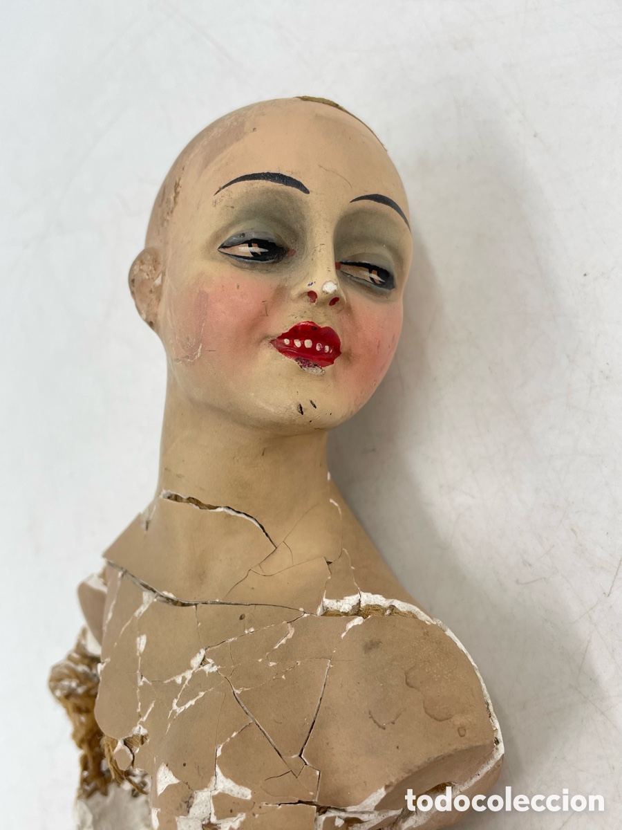 Antig&uuml;edades: Maniqu&iacute; antiguo de escaparate Art Deco. Para restaurar.