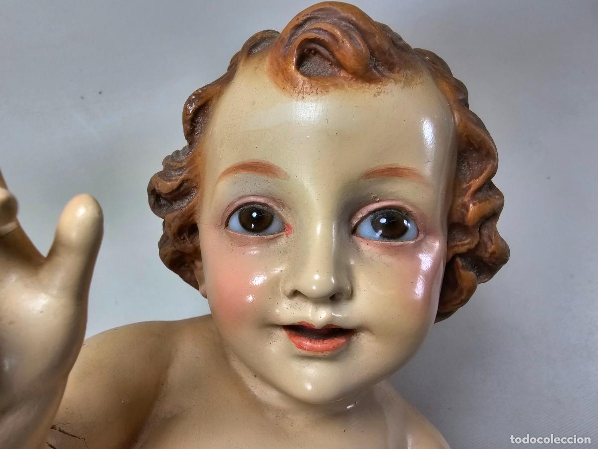 Antig&uuml;edades: PRECIOSO NI&Ntilde;O JESUS OLOT--GRAN TAMA&Ntilde;O 37 CM SIN CORONA--PARA RESTAURAR