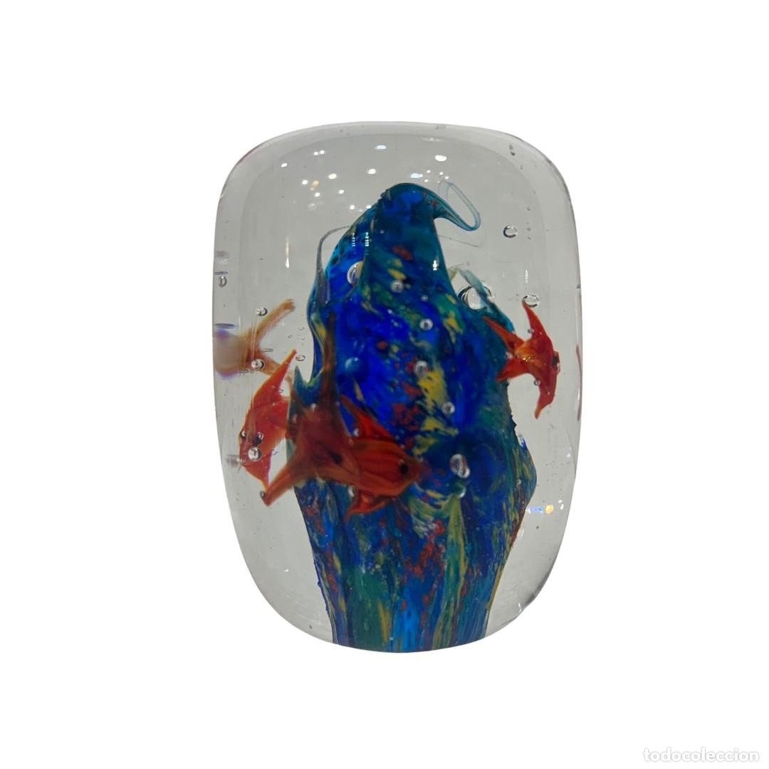 Antig&uuml;edades: Pisapapeles &ldquo;Peces&rdquo;, cristal de Murano, 2000&rsquo;s - Italia