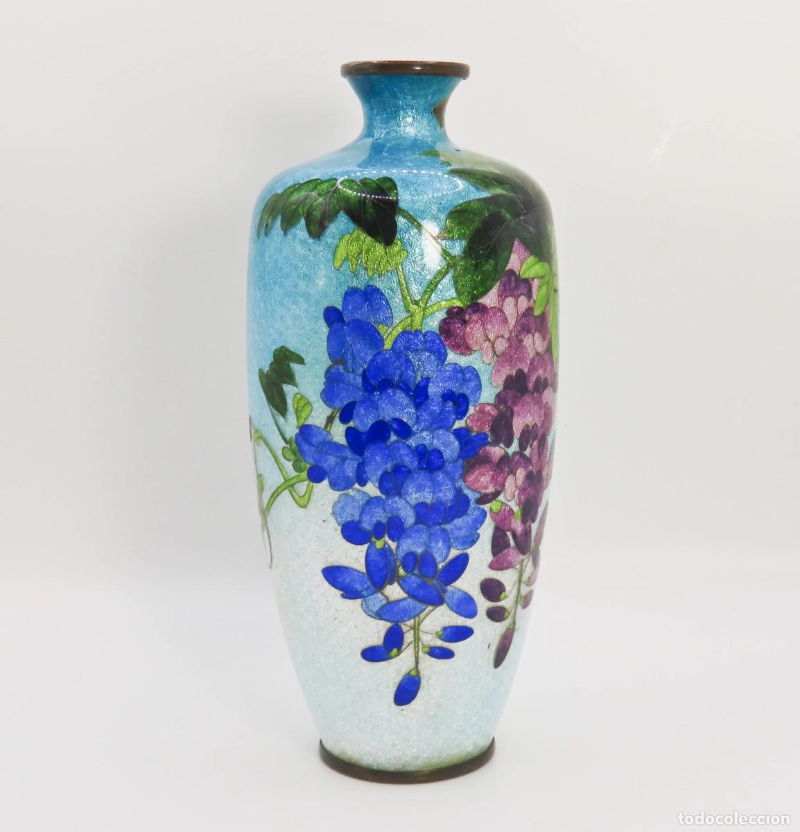 Antig&uuml;edades: ANTIGUO JARR&Oacute;N JAPON&Eacute;S GINBARI CLOISONN&Eacute; GLICINAS