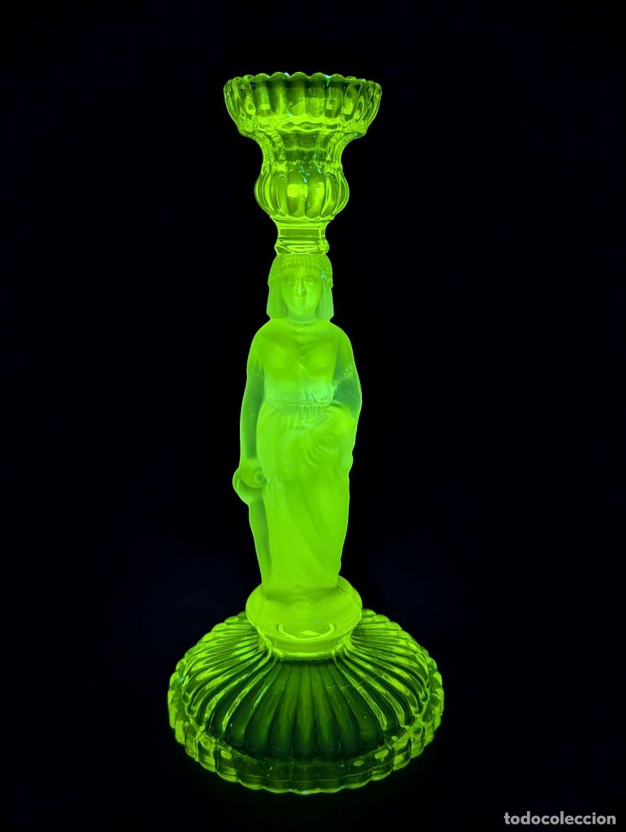 Antig&uuml;edades: Large torch-style candlestick &rdquo;The Water Carrier&rdquo;