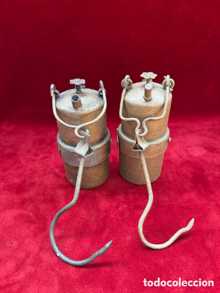 Antig&uuml;edades: Lote de dos antiguos carburreros de mina!Padova