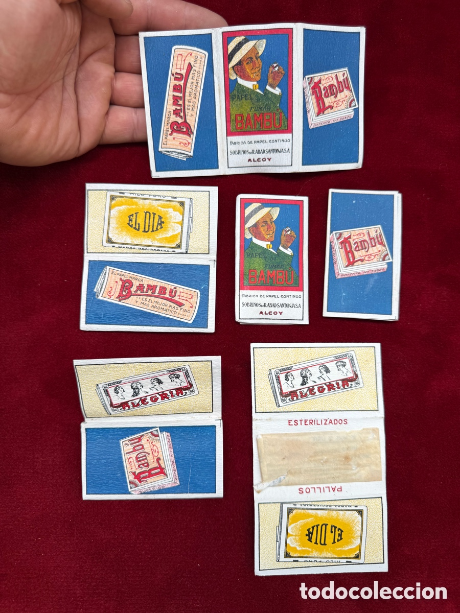 Antig&uuml;edades: Lote de 6 paquetes de palillos,a&ntilde;os 30!Papel de fumar!