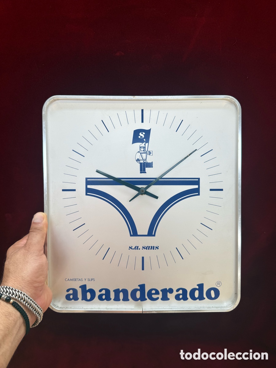 Antig&uuml;edades: Antiguo reloj de publicidad-cartel Abanderado!
