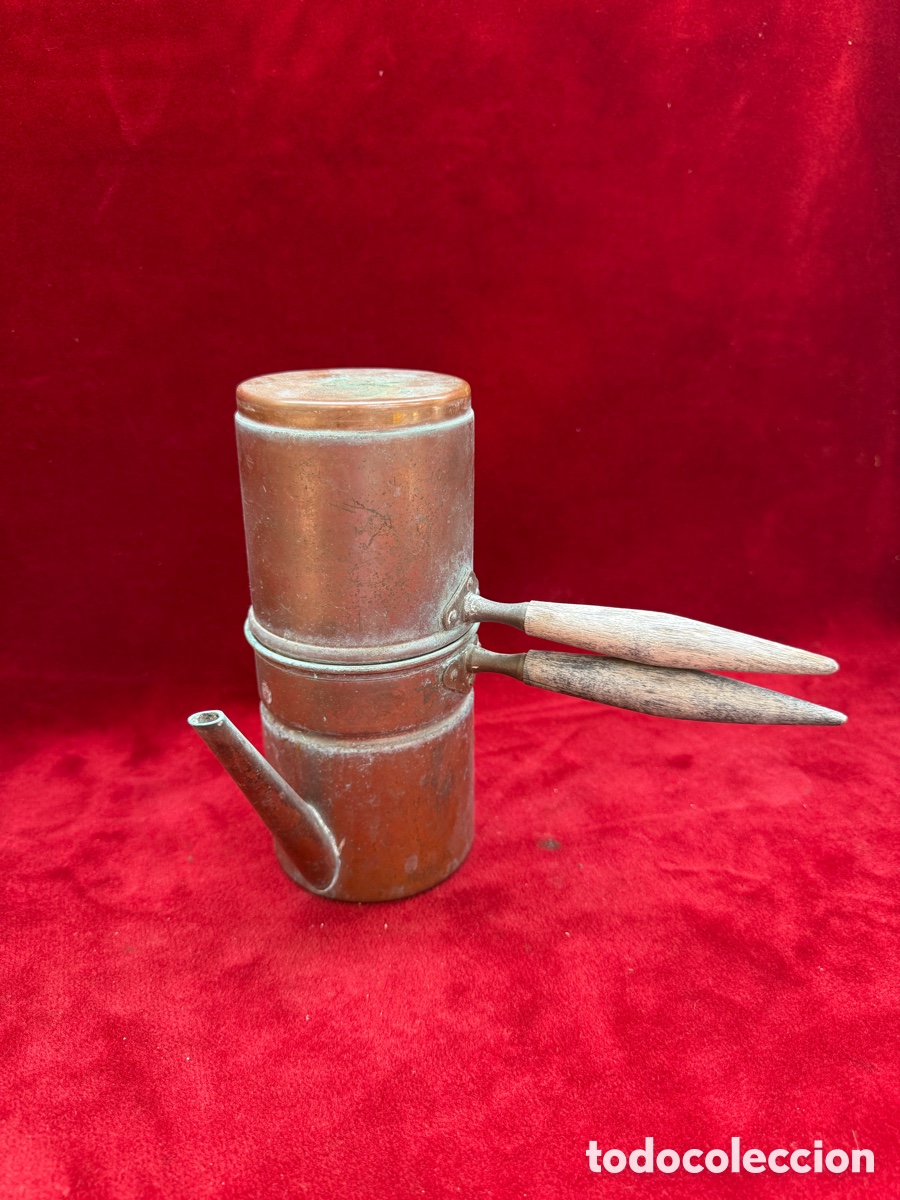 Antig&uuml;edades: Antigua cafetera de la marca Impala!Cobre!