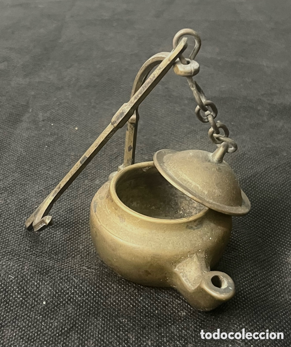 Antig&uuml;edades: ANTIGUO CANDIL COLGANTE EN BRONCE - SIGLO XIX