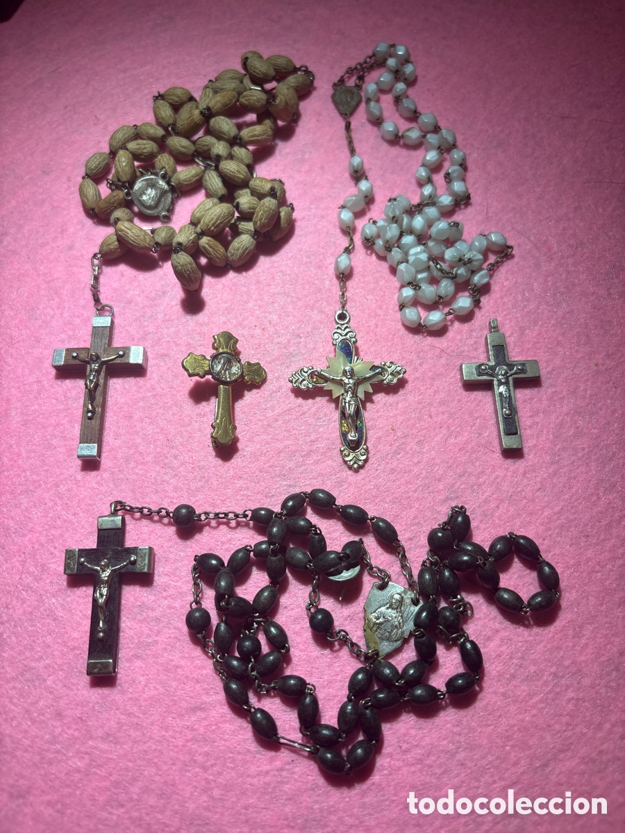 Antig&uuml;edades: Lote de rosarios y cruces (A2)