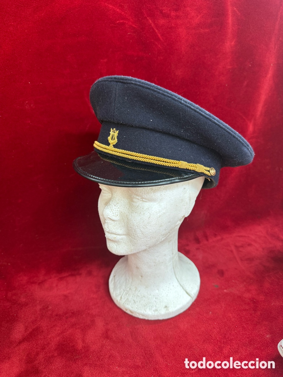 Antig&uuml;edades: Antigua gorra de plato,a&ntilde;os 40,oficial musico militar