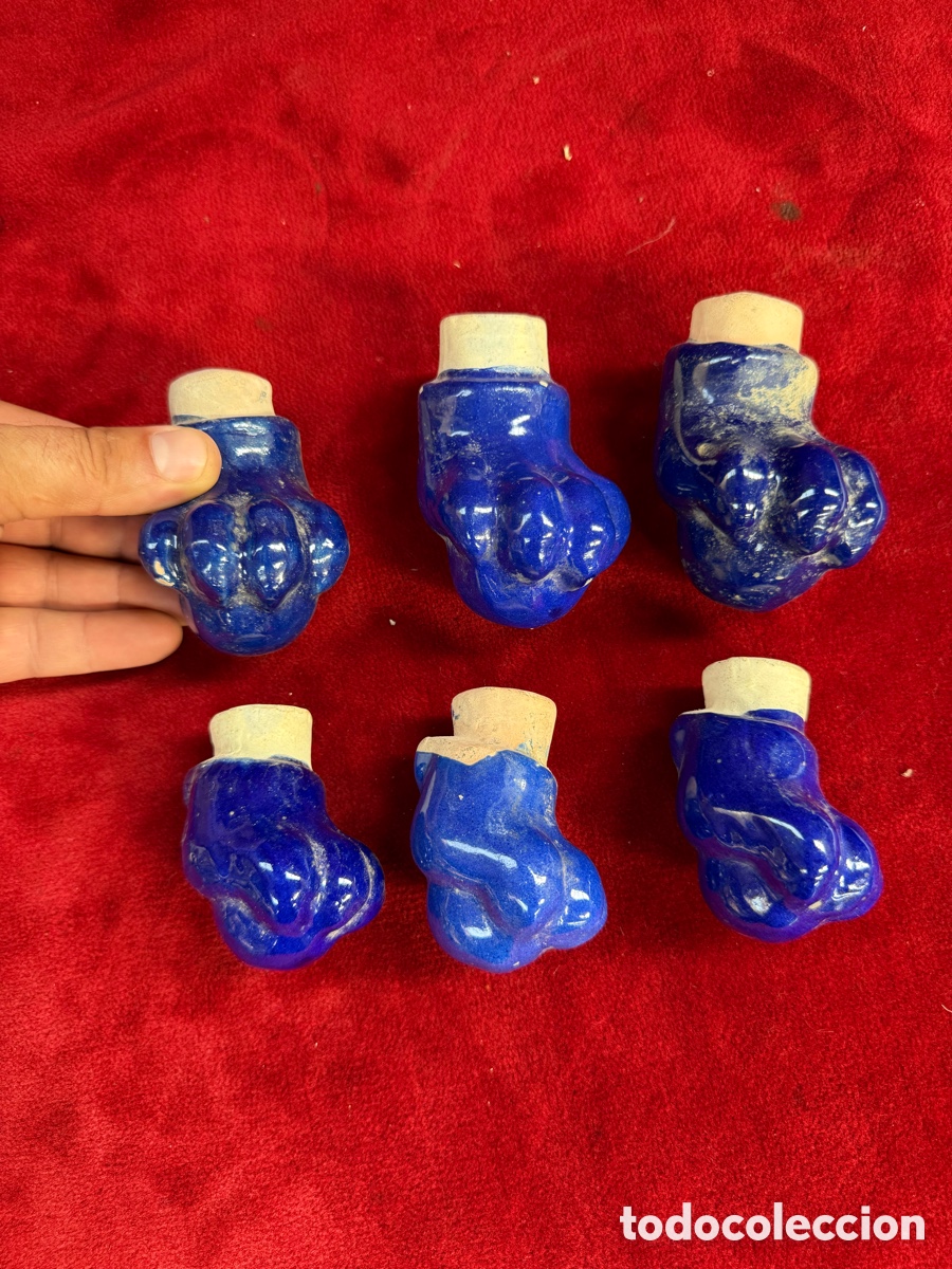 Antig&uuml;edades: Lote de patas de garras antiguas de ceramica esmaltada!