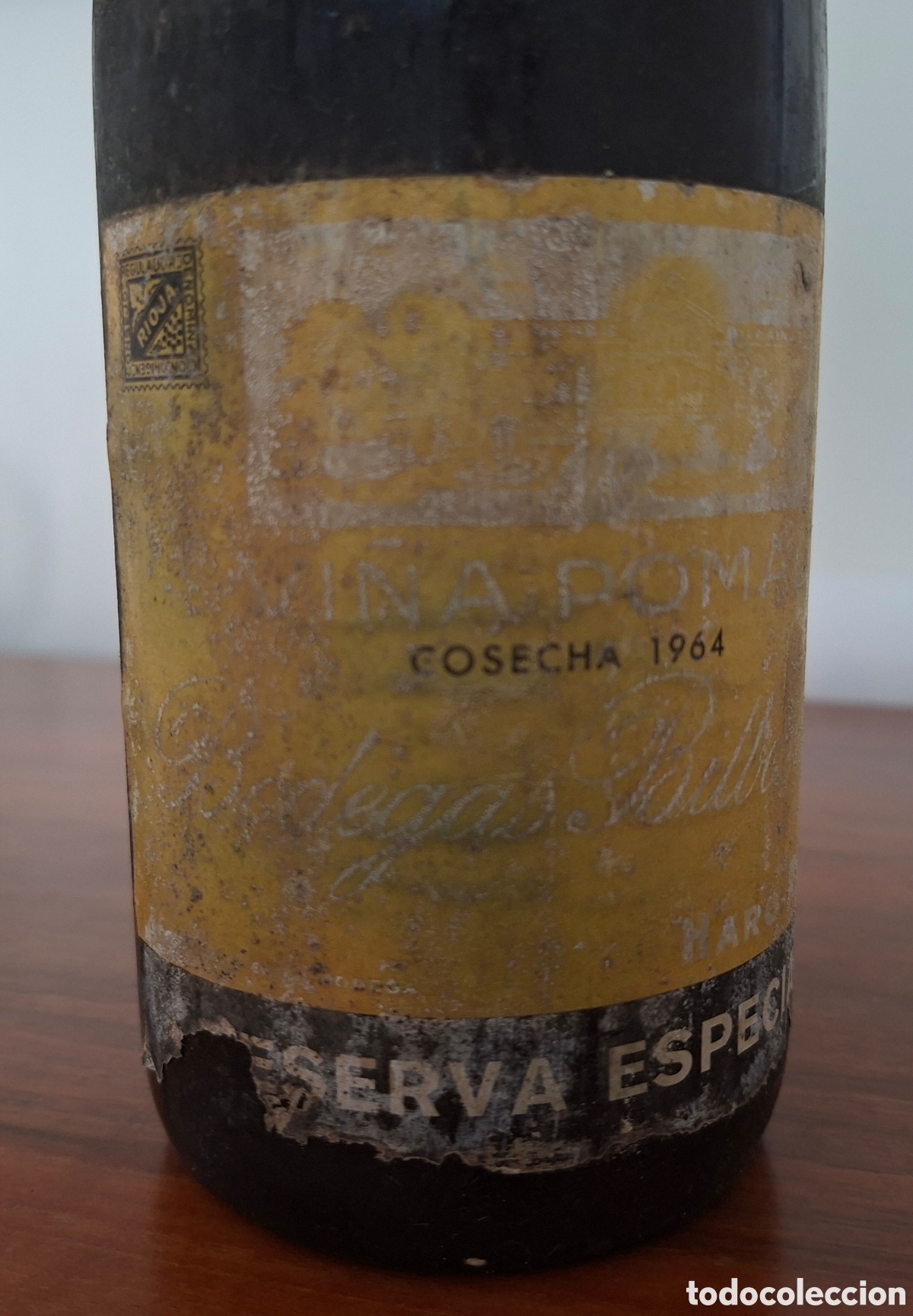 Antig&uuml;edades: Botella vino Vi&ntilde;a Pomal 1964