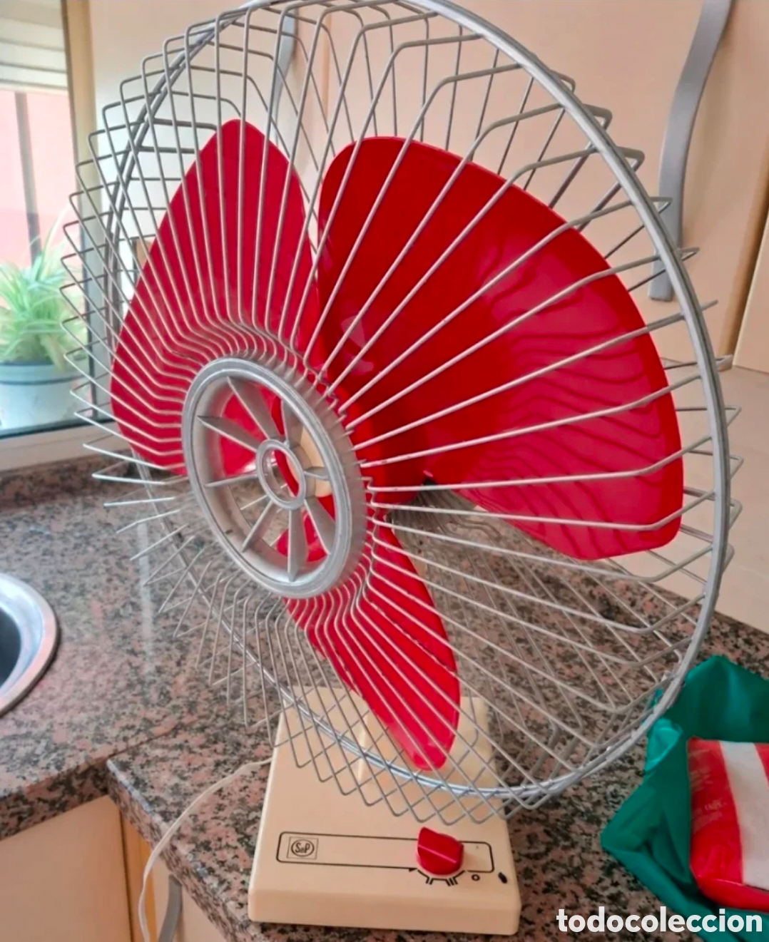 Antig&uuml;edades: Antiguo ventilador vintage Soler & Palau (S&P) - Aspas rojas - A&ntilde;os 70/80 - Colecci&oacute;n