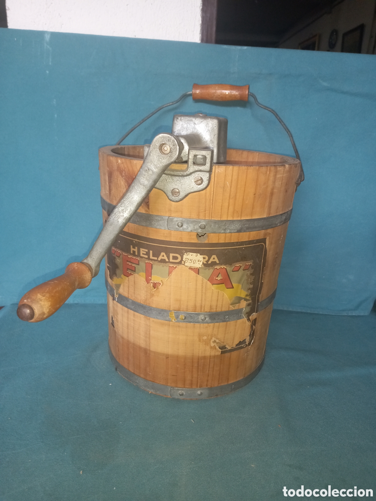 Antig&uuml;edades: Cubo heladera, marca Elma n&deg;4. m.s.XX.