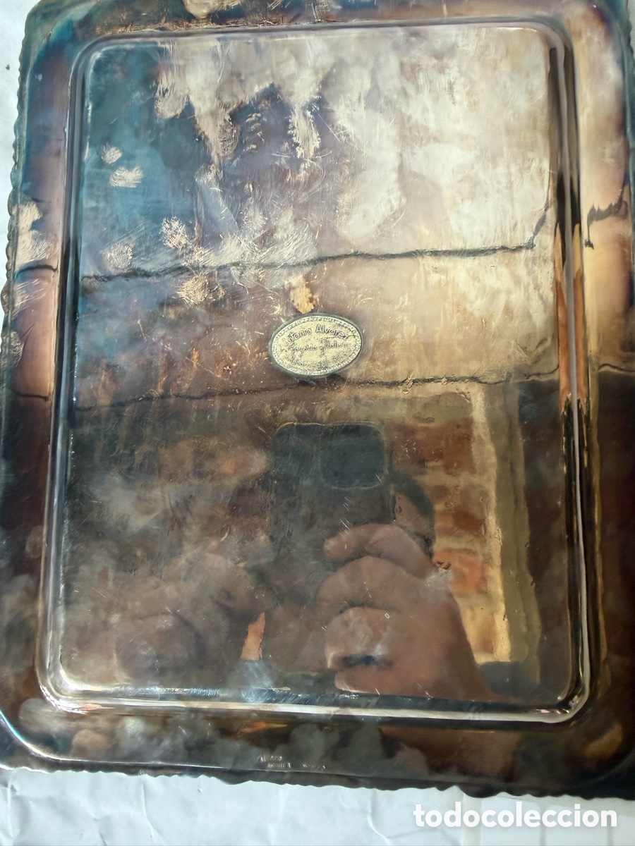 Antig&uuml;edades: Bandeja alpaca plateada Antonio &Aacute;lvarez - Foto 12