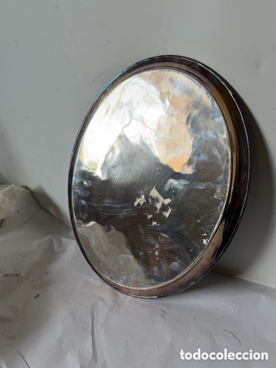 Antig&uuml;edades: Bandeja ovalada Meneses alpaca - Foto 11