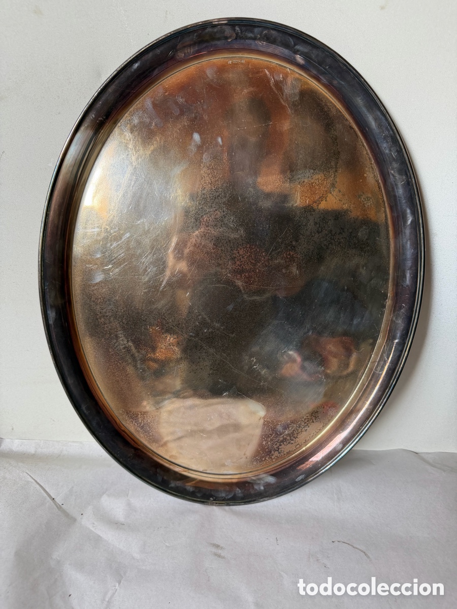 Antig&uuml;edades: Bandeja ovalada Meneses alpaca