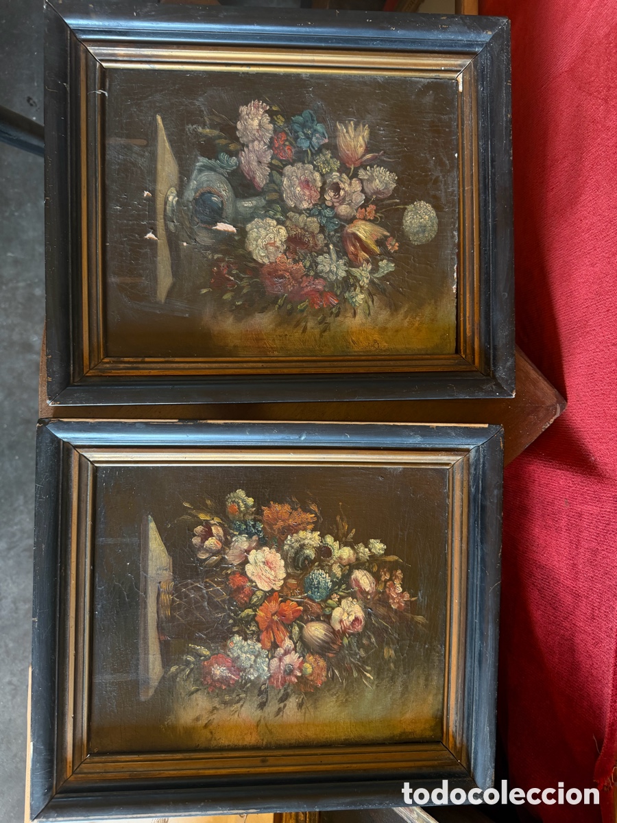 Antig&uuml;edades: Parejas de bodegones de Flores - Foto 3