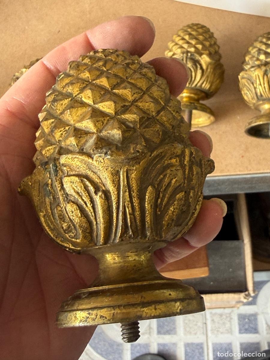 Antig&uuml;edades: Lote de 4 remates de escalera de bronce antiguo - Foto 7