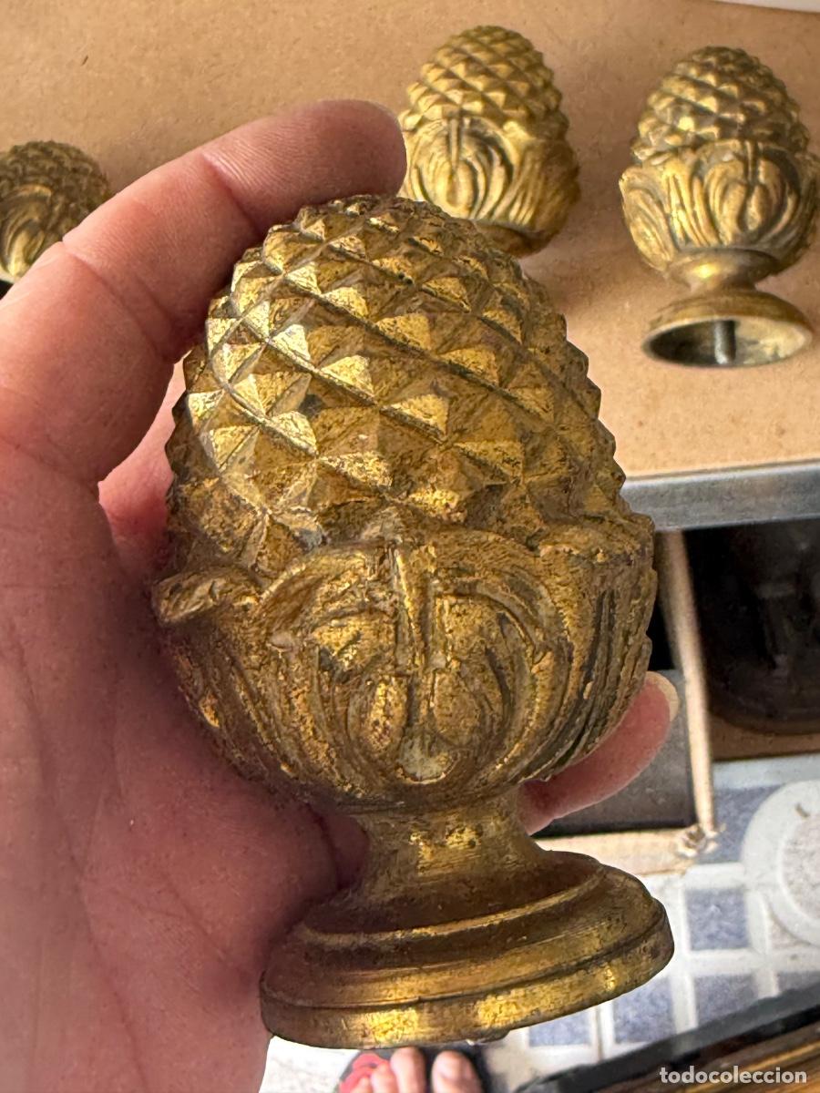 Antig&uuml;edades: Lote de 4 remates de escalera de bronce antiguo - Foto 10