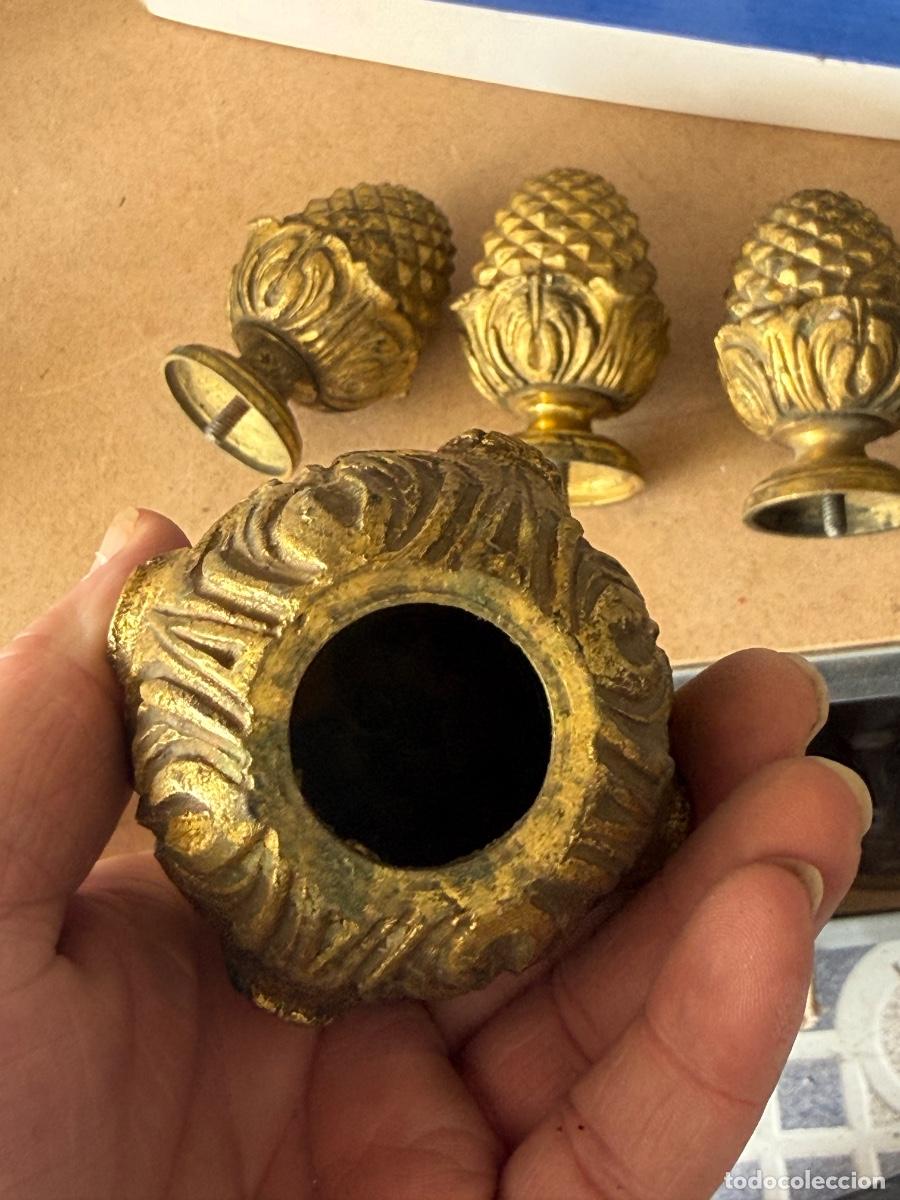 Antig&uuml;edades: Lote de 4 remates de escalera de bronce antiguo - Foto 13