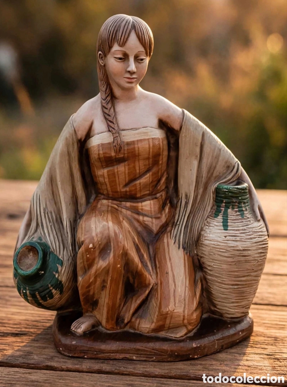 Antig&uuml;edades: ANTIGUA FIGURA ESCAYOLA. MUJER CON CANTAROS. AGUADORA