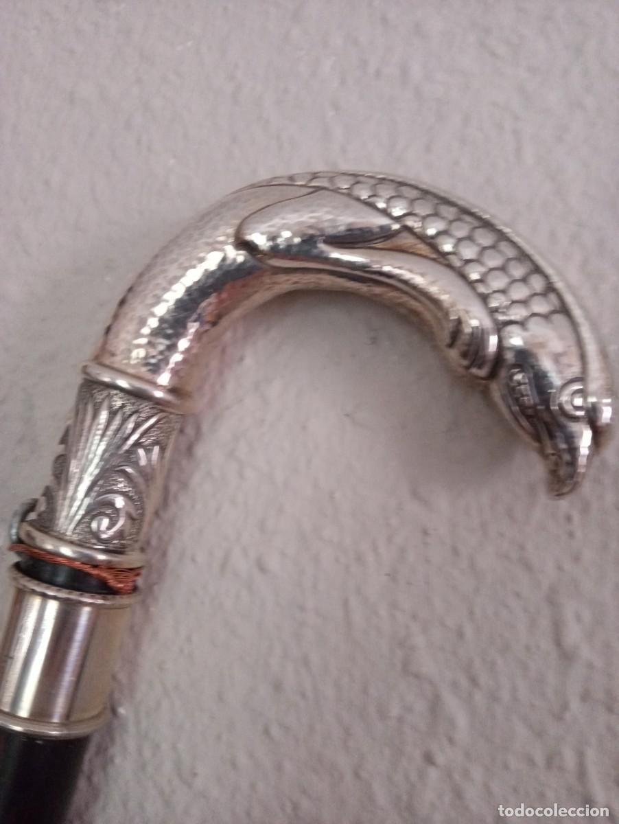 Antig&uuml;edades: BASTON CON EMPU&Ntilde;ADURA DE PLATA - Foto 2