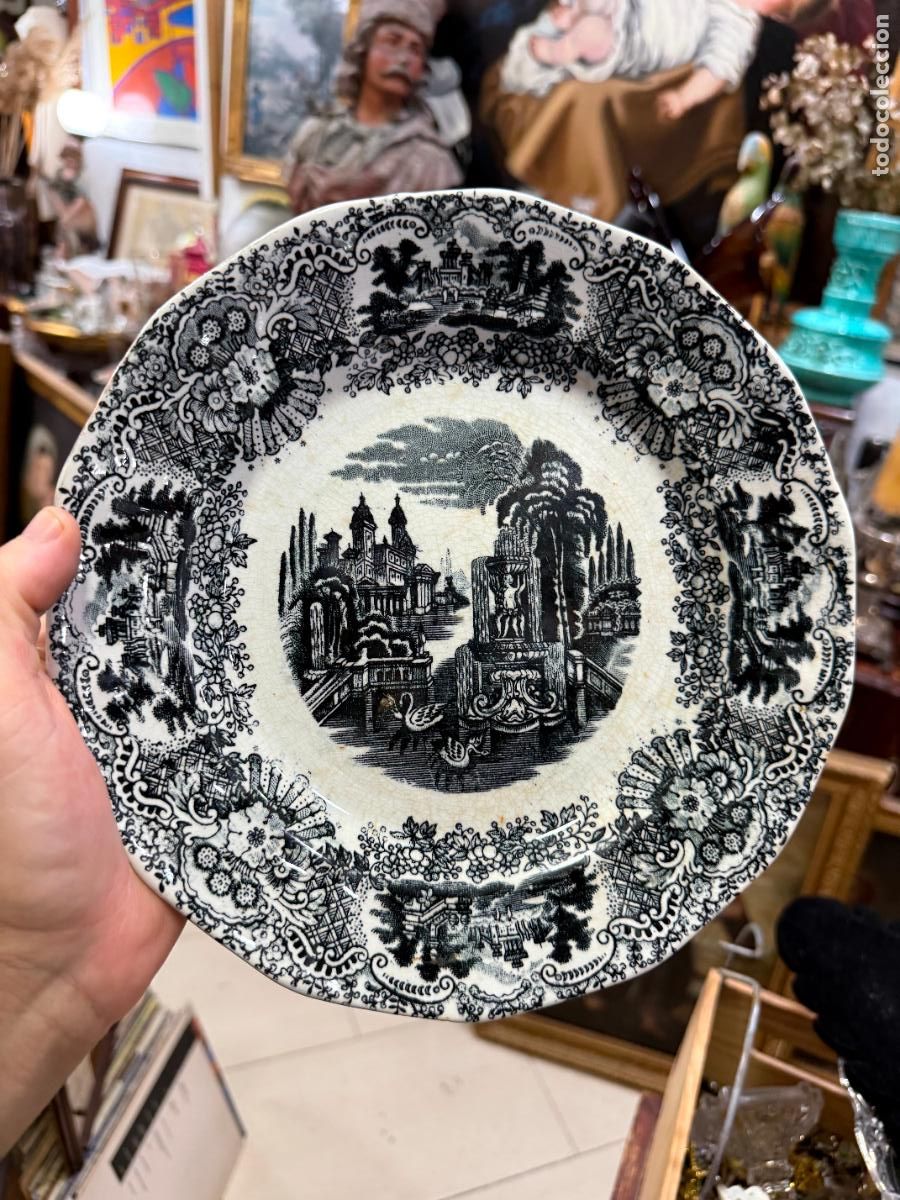 Antig&uuml;edades: ANTIGUO PLATO LLANO DE CERAMICA LA CARTUJA PICKMAN - 1
