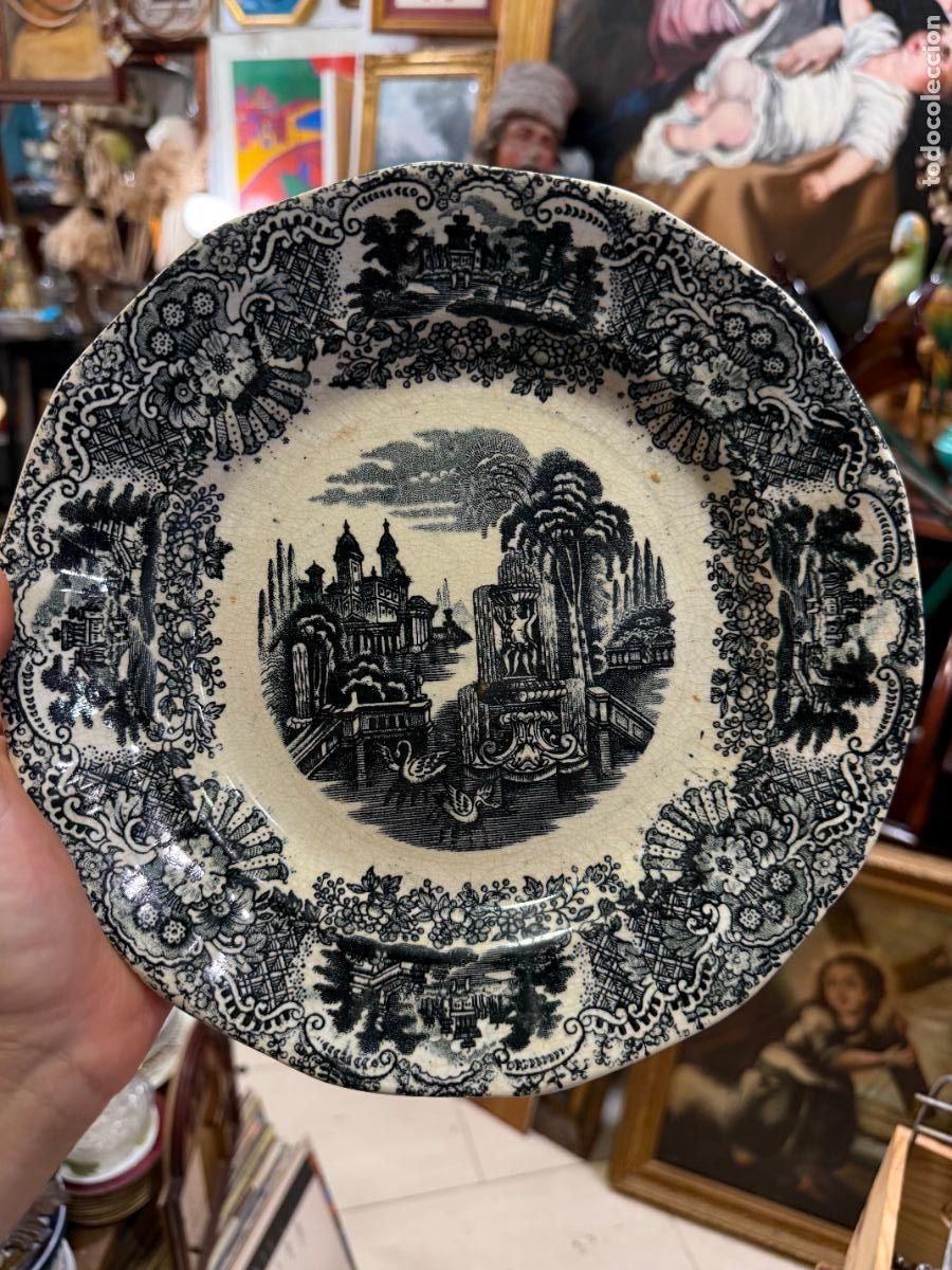 Antig&uuml;edades: ANTIGUO PLATO LLANO DE CERAMICA LA CARTUJA PICKMAN - 2