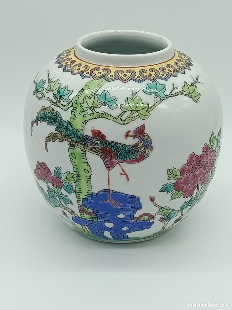 Antig&uuml;edades: JARRON ANTIGUO EN PORCELANA CHINA CON MOTIVOS ORIENTALES. 12CM ALTURA APROX. MYJ.