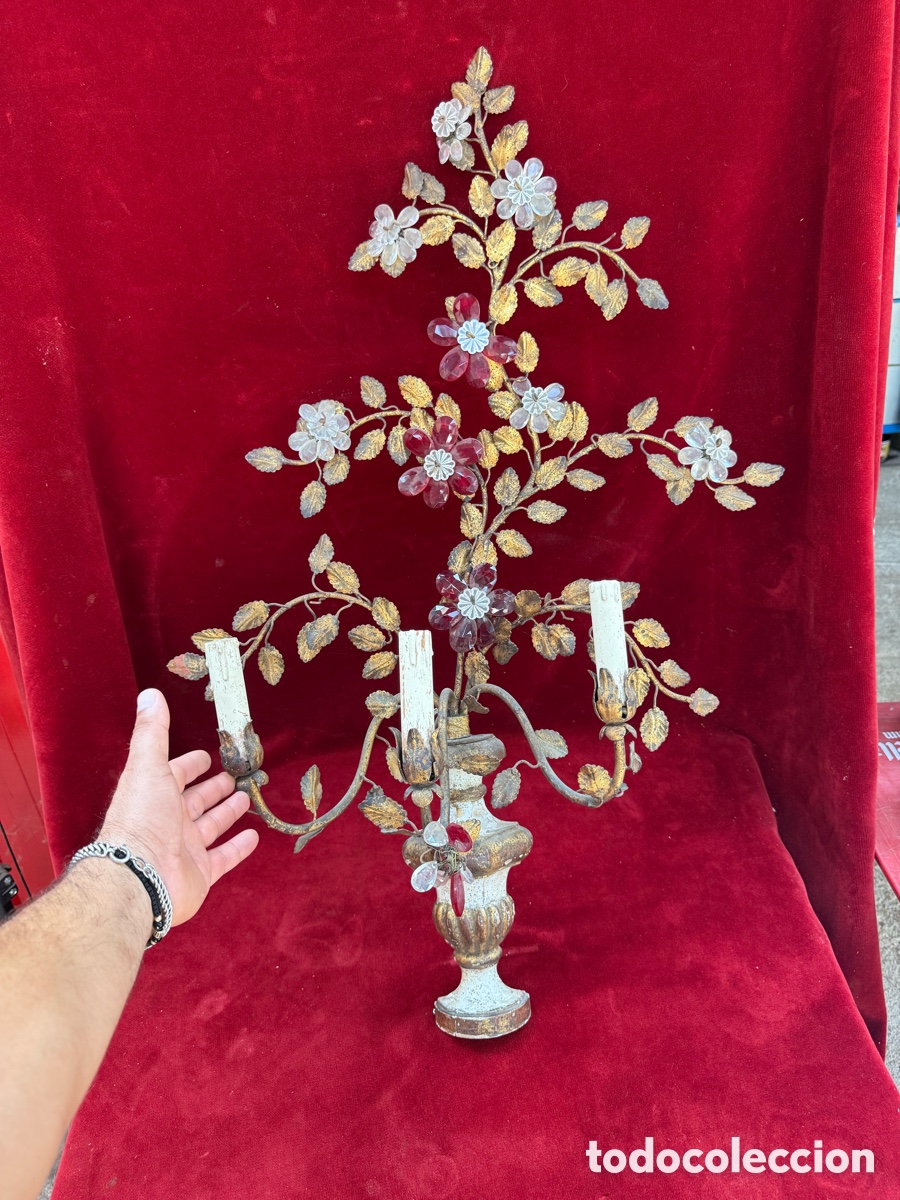 Antig&uuml;edades: Espectacular y gran candelabro Florentino,cca 1910-1920