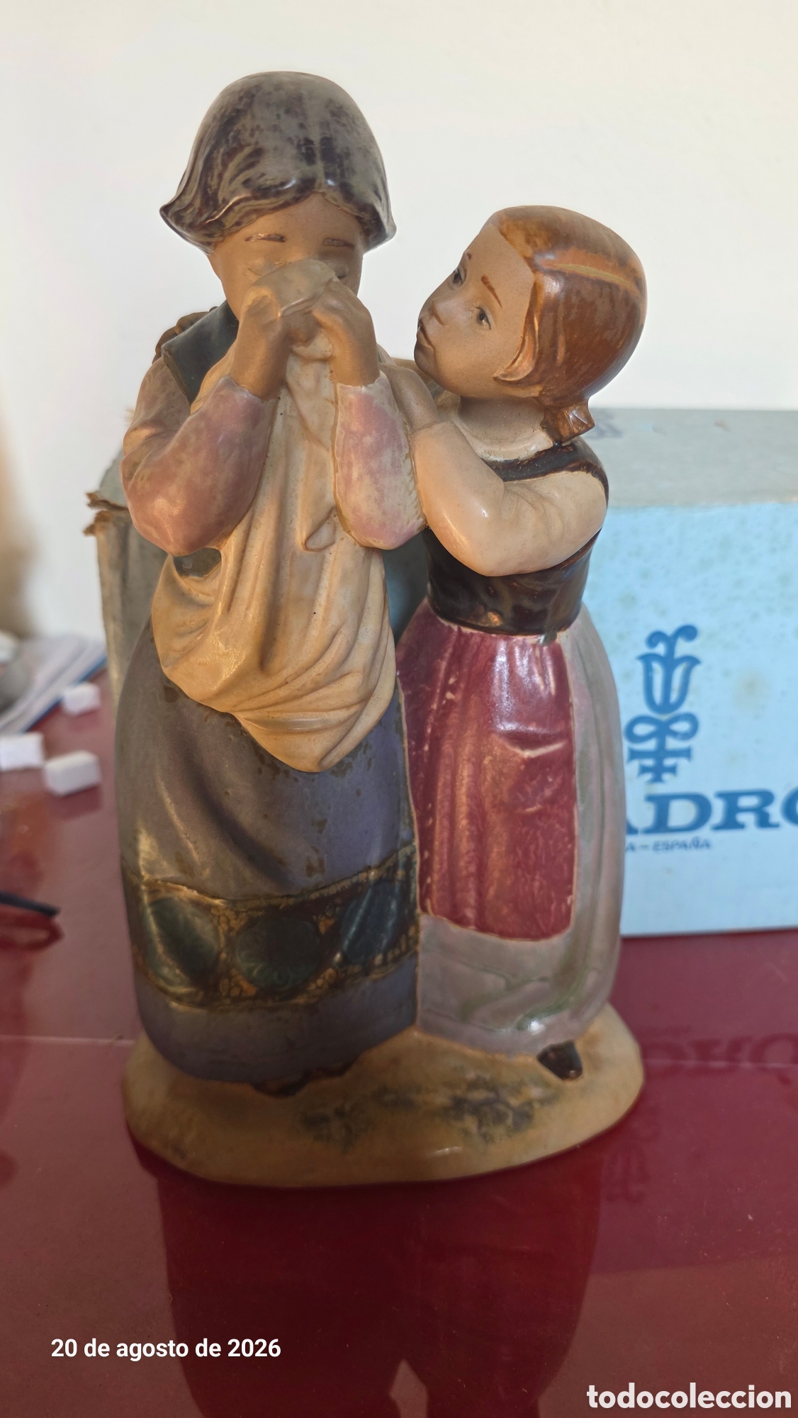 Antig&uuml;edades: Figura porcelana lladro llanto y consuelo