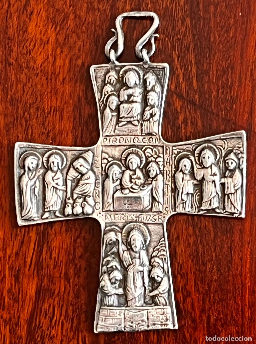 Antig&uuml;edades: Cruz de la Sagrada Familia Cat&oacute;lica Religiosa de Plata de 1800, Cruz de Plata, Cruz Religiosa, Cruz