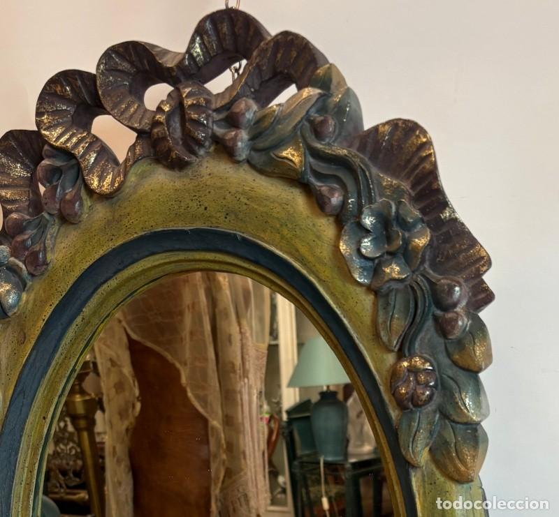 Antig&uuml;edades: Espejo Ovalado Estilo Rococ&oacute; - Foto 7