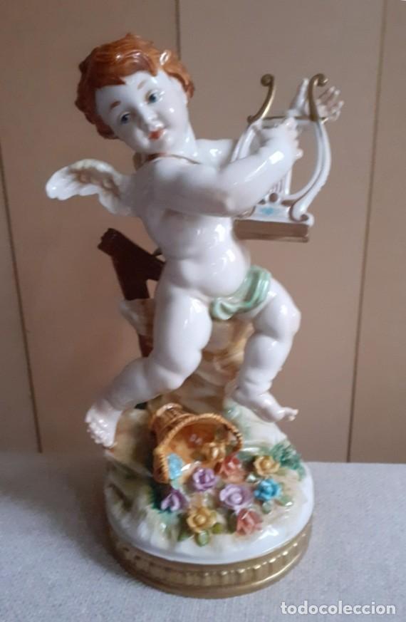Antig&uuml;edades: Algora Angel arpa alegor&iacute;a Primavera serie limitada numerada cer&aacute;mica seasons porcelain