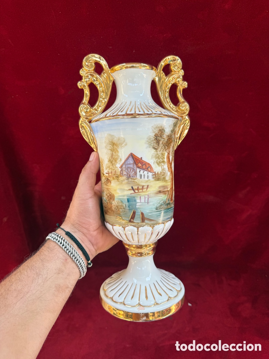 Antig&uuml;edades: Antiguo jarron pintado a mano marca Rangi!