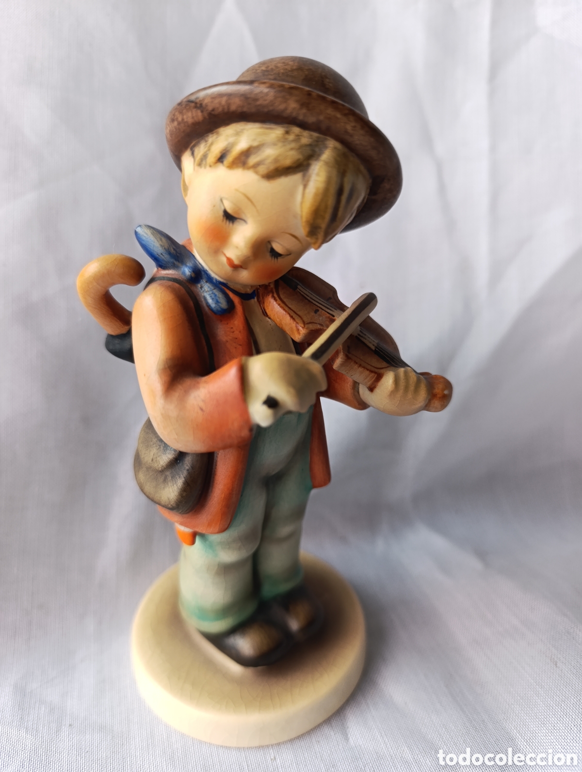 Antig&uuml;edades: Figura Goebel Hummel W. Germany &rdquo;Ni&ntilde;o Violinista&rdquo; #2/0 - 15 cm