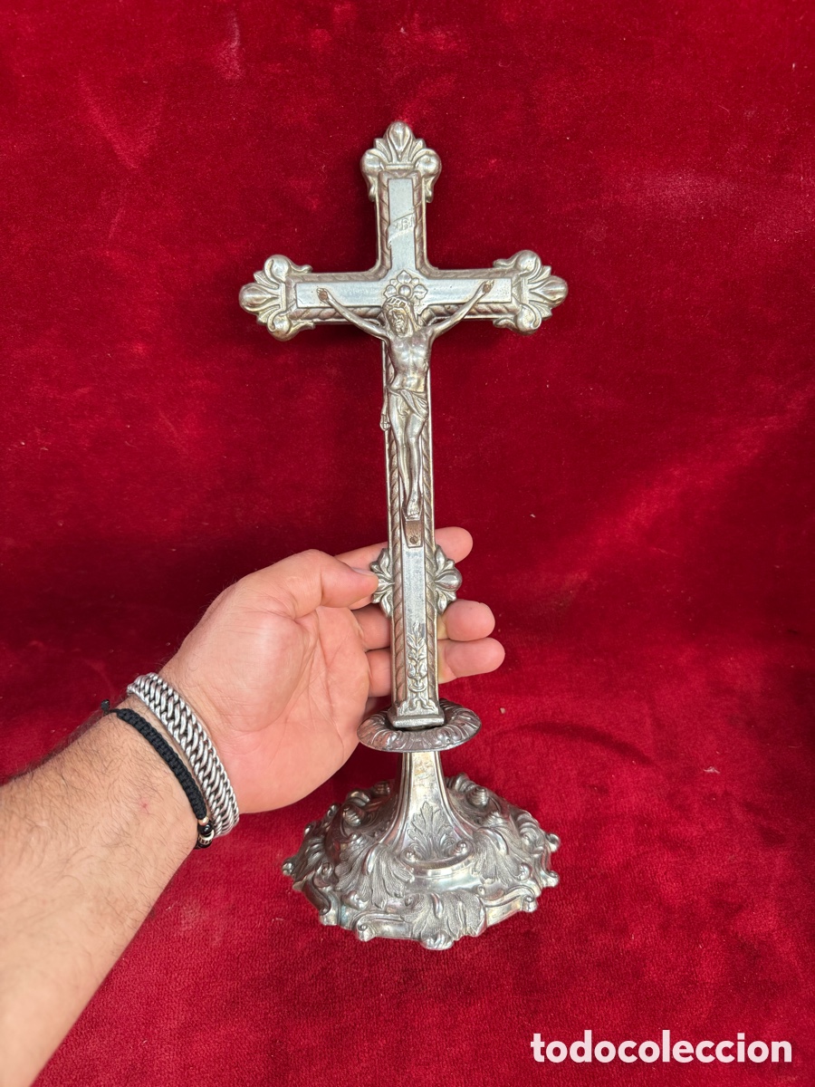 Antiquit&eacute;s: Antigua,grande y preciosa Cruz de Altar!