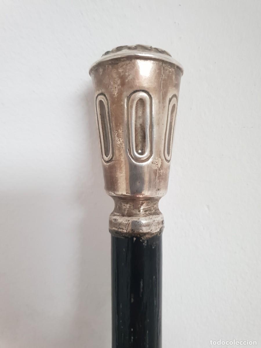 Antig&uuml;edades: Baston mango plata contrastada