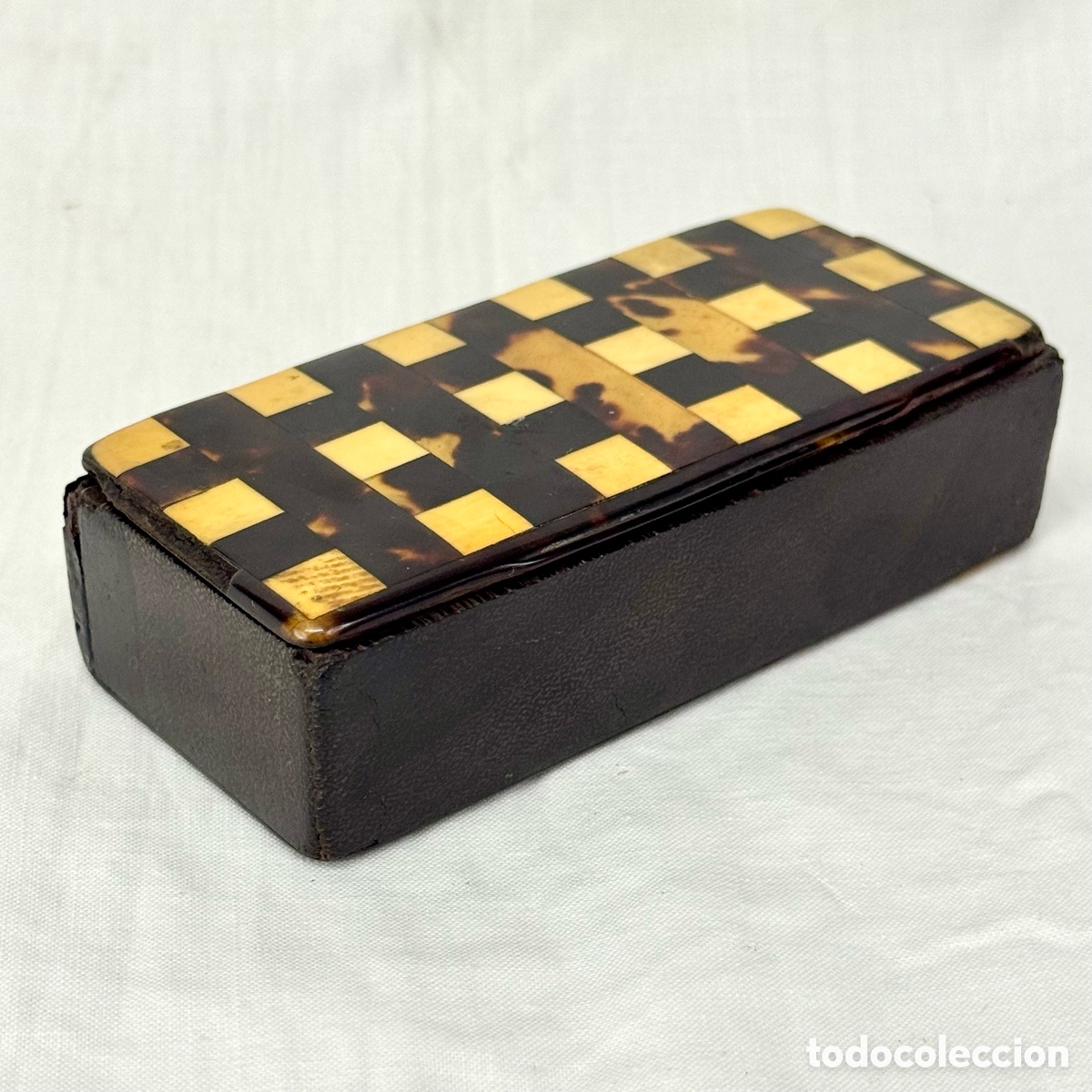 Antiques: ANTIGUA CAJA TABACO RAPE EN MADERA Y CAREY F. S. XIX TIPO CAJITA COFRE JOYERO