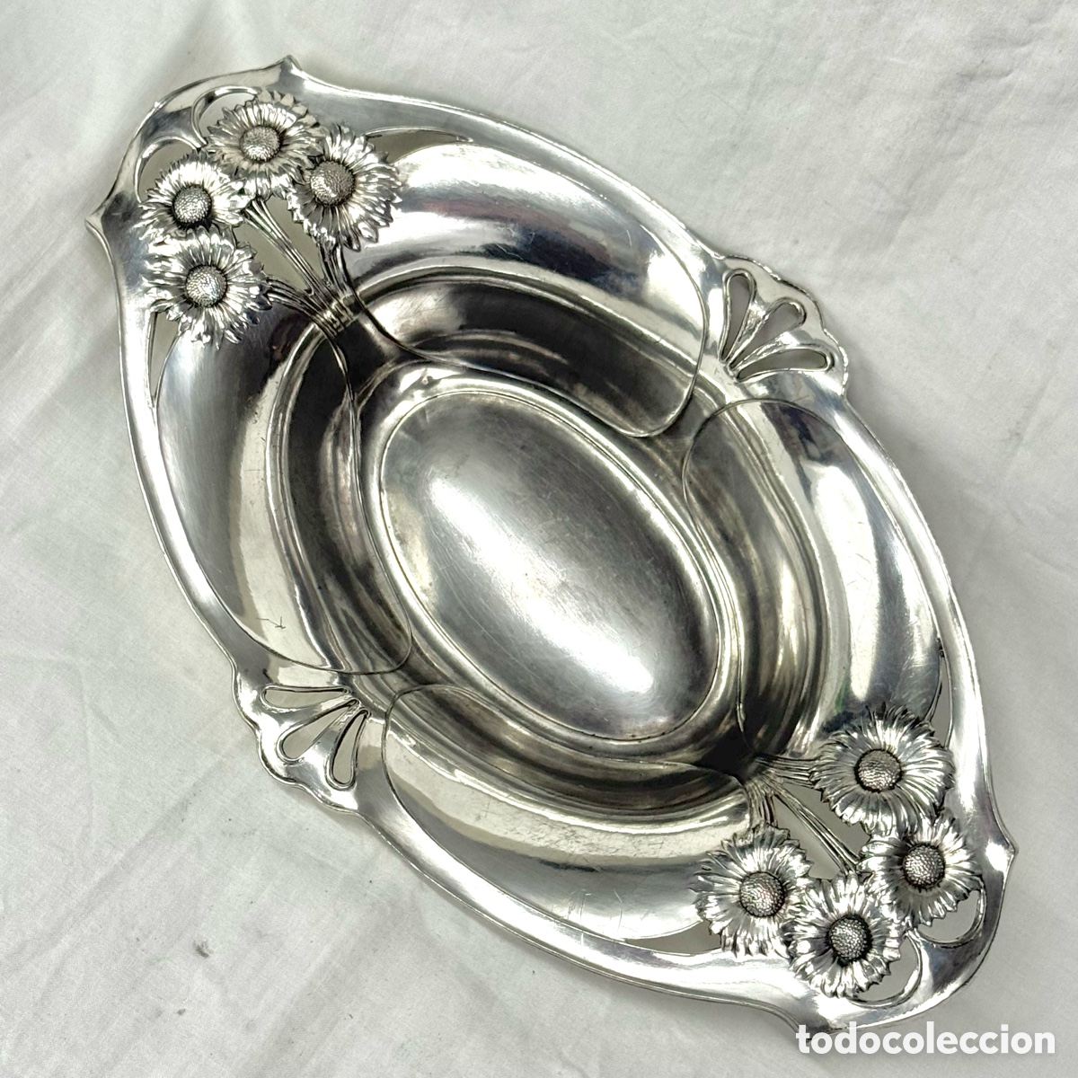 Antig&uuml;edades: ANTIGUA BANDEJA ART NOUVEAU TIPO PANERA CENTRO MESA 1900 JUGENDSTIL