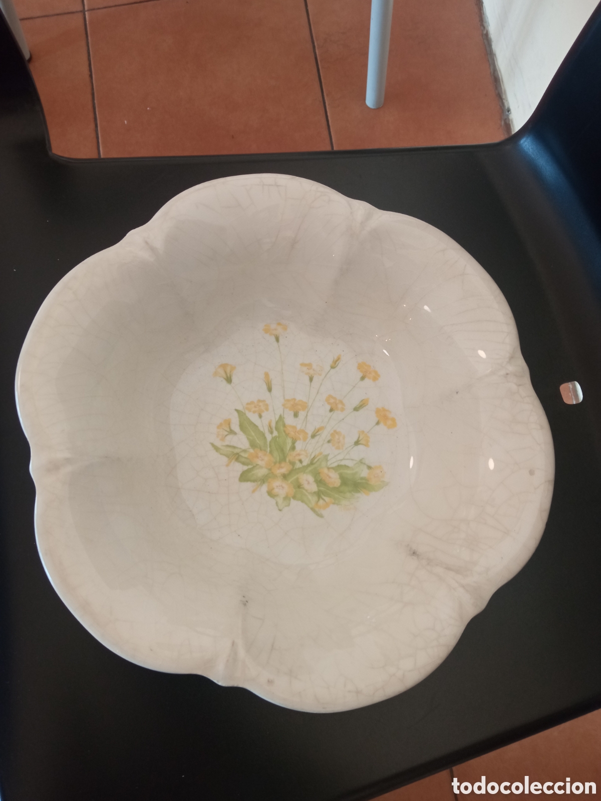 Antig&uuml;edades: Antiguo centro de cer&aacute;mica italiana Tiffani, mide 27,8cm