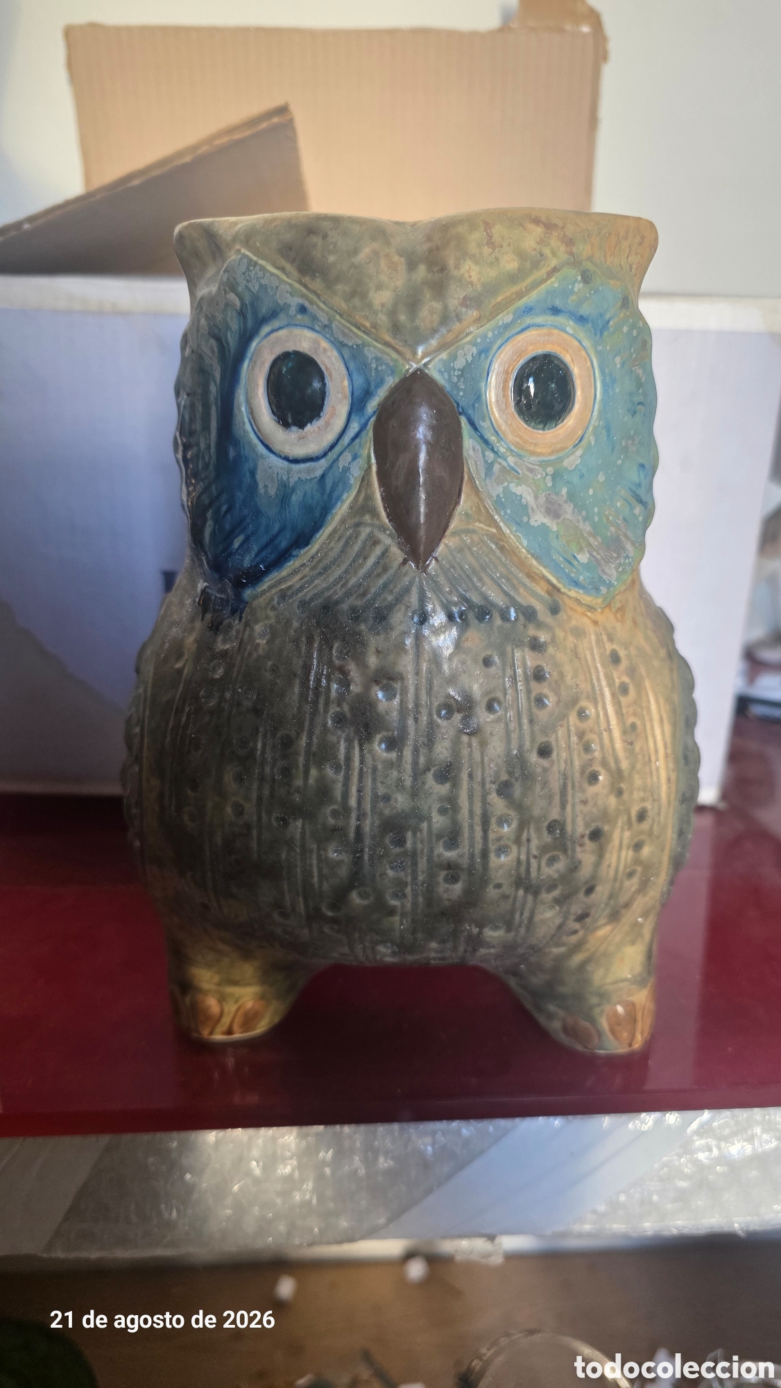 Antig&uuml;edades: Gran figura porcelana lladro jarron buho