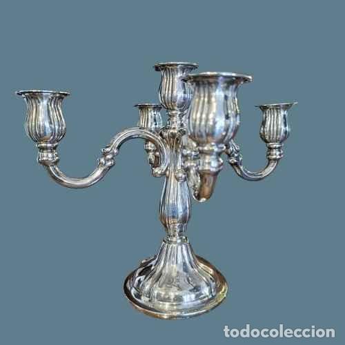 Antig&uuml;edades: PAREJA DE CANDELABROS PLATEADOS - Foto 2