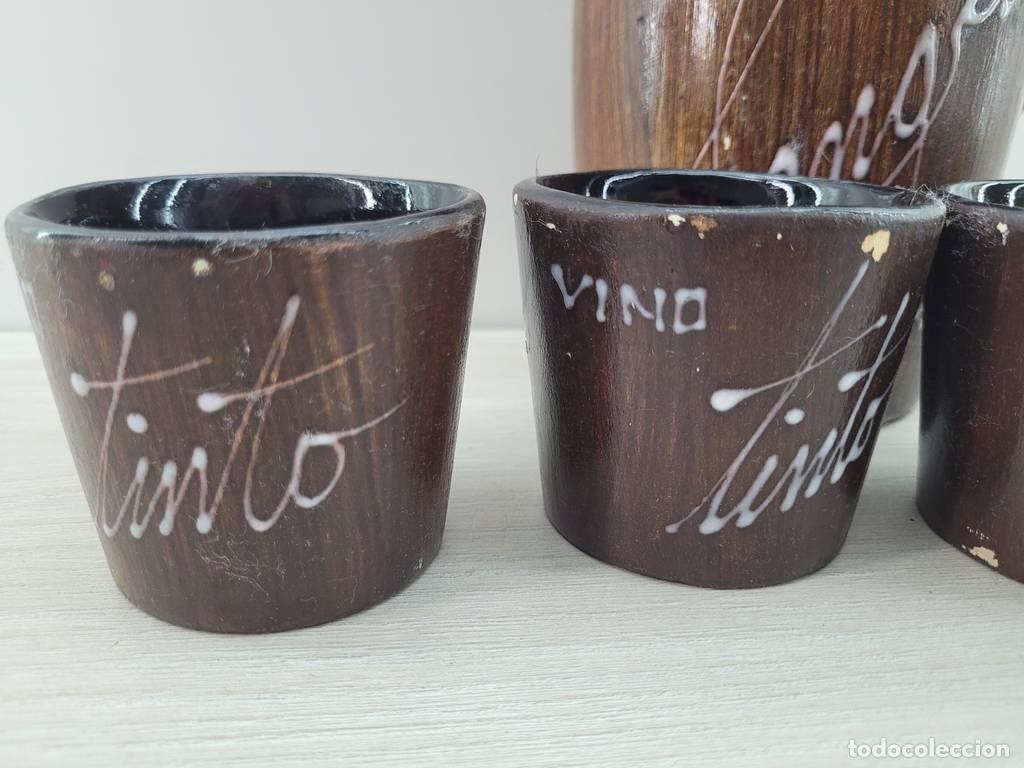 Antig&uuml;edades: CONJUNTO JARRA Y VASOS BARRO - Foto 4