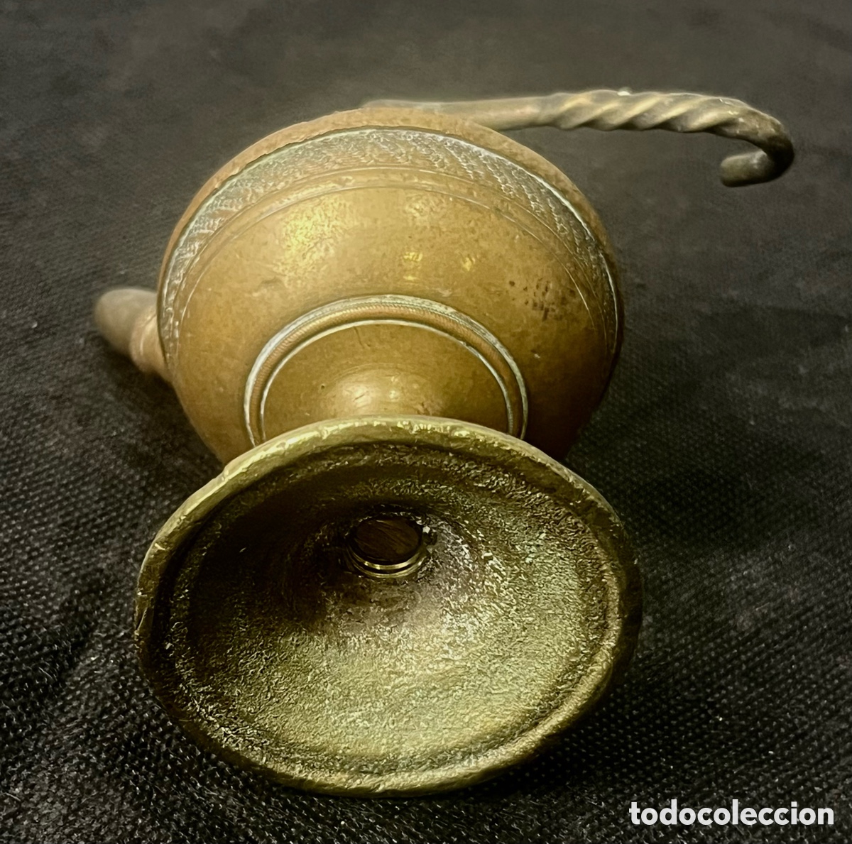 Antig&uuml;edades: ANTIGUO CANDIL DE ACEITE EN BRONCE - Foto 3