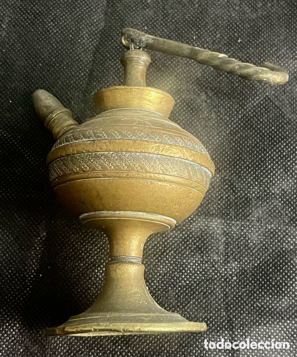 Antig&uuml;edades: ANTIGUO CANDIL DE ACEITE EN BRONCE - Foto 4