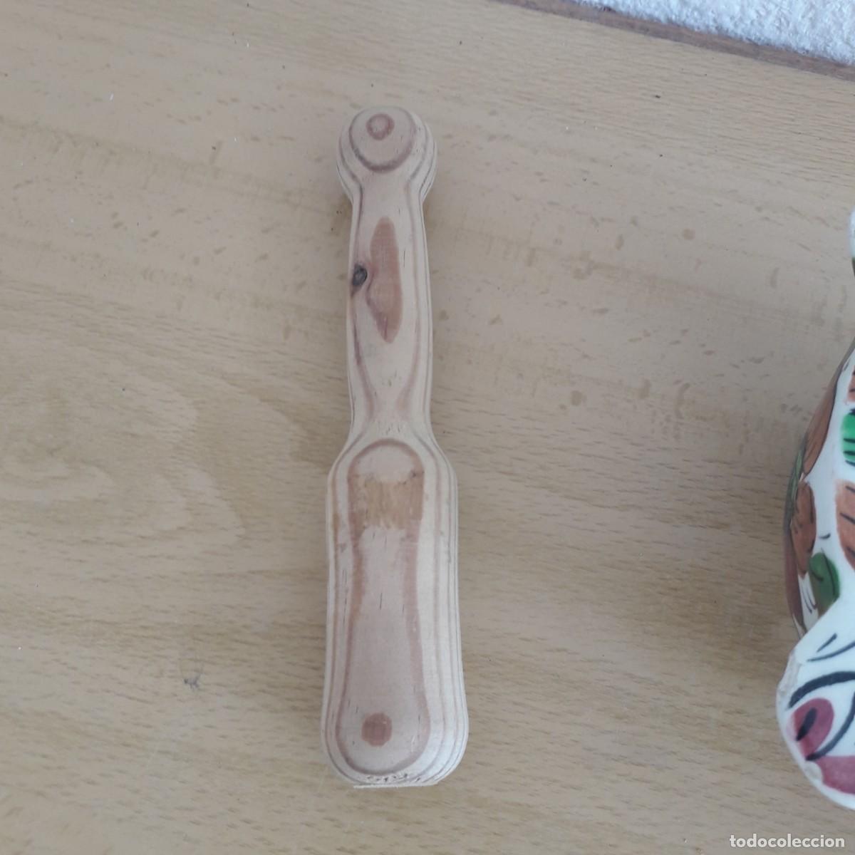 Antig&uuml;edades: MORTERO DE BARRO ESMALTADO ESTAMPADO CON FLORES - Foto 8