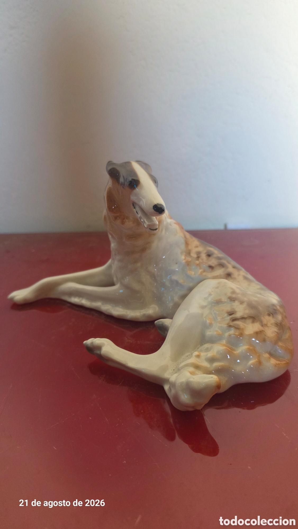 Antig&uuml;edades: Figura galgo porcelana rusa