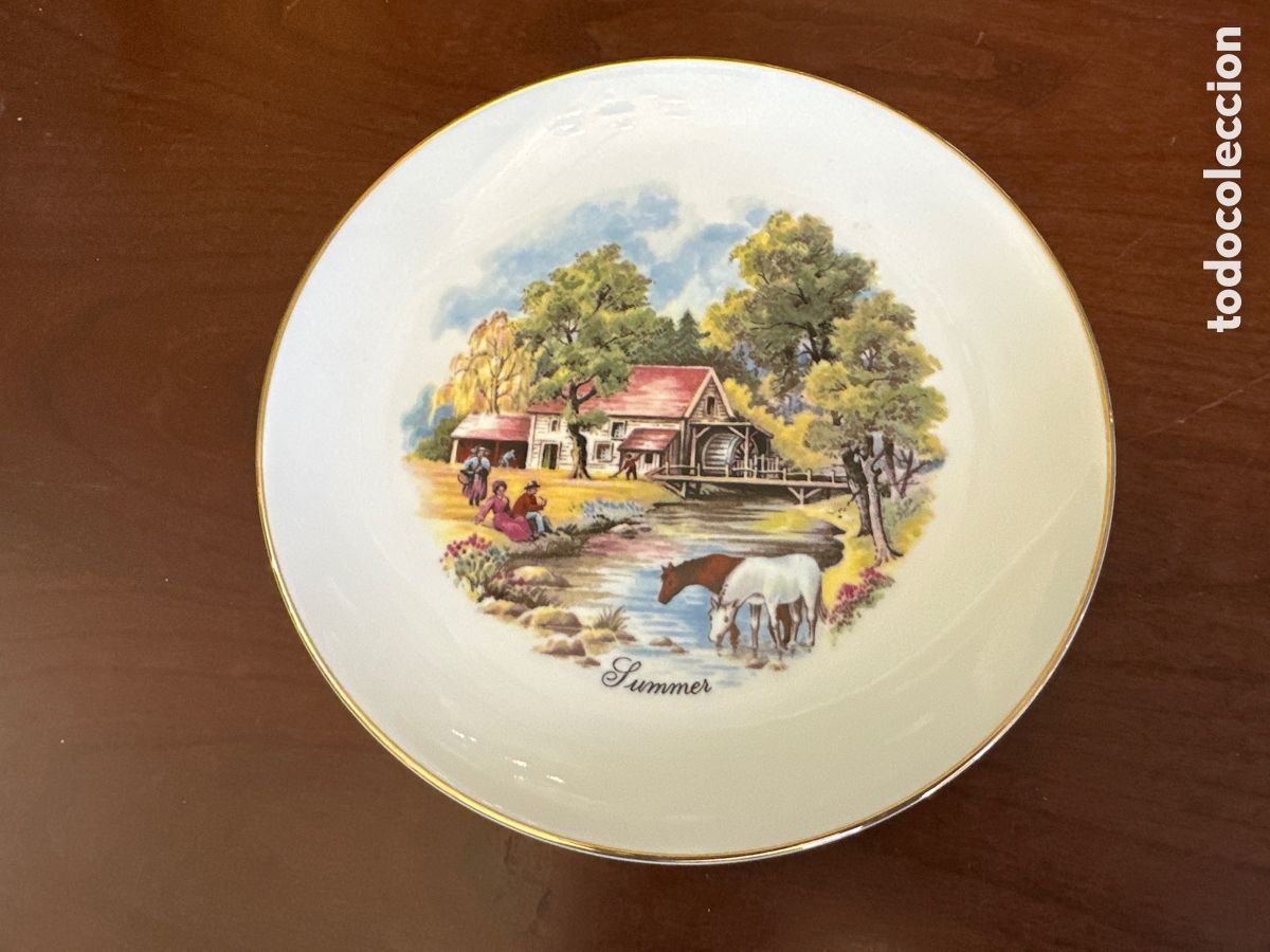 Antig&uuml;edades: PRECIOSO PLATO VINTAGE INGL&Eacute;S ESTACIONES. SUMMER. RASUEVIC CERAMICS. FINE BONE CHINA.