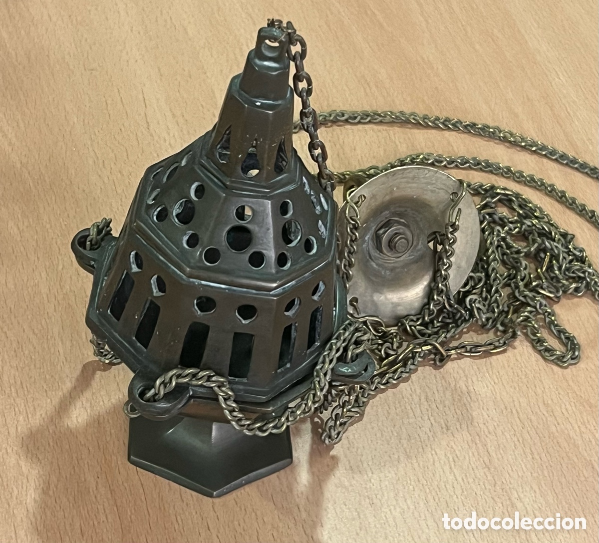 Oggetti Antichi: ANTIGUO INCENSARIO DE BRONCE, SIGLO XIX